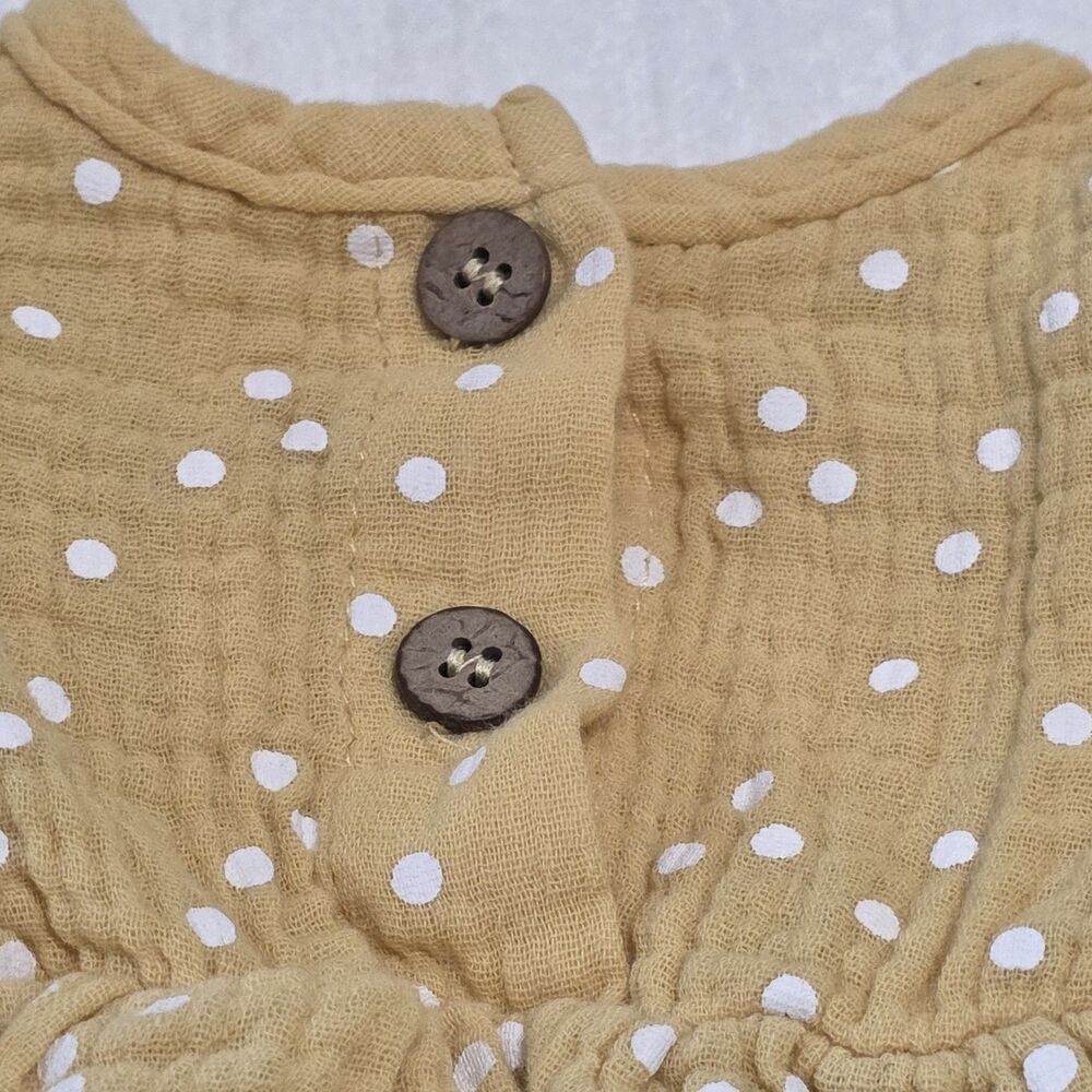 Rz By Rachel Zoe Yellow w\ White Polka-Dot One Piece Outfit Infant Size 0-3 Mo - Picture 3 of 5